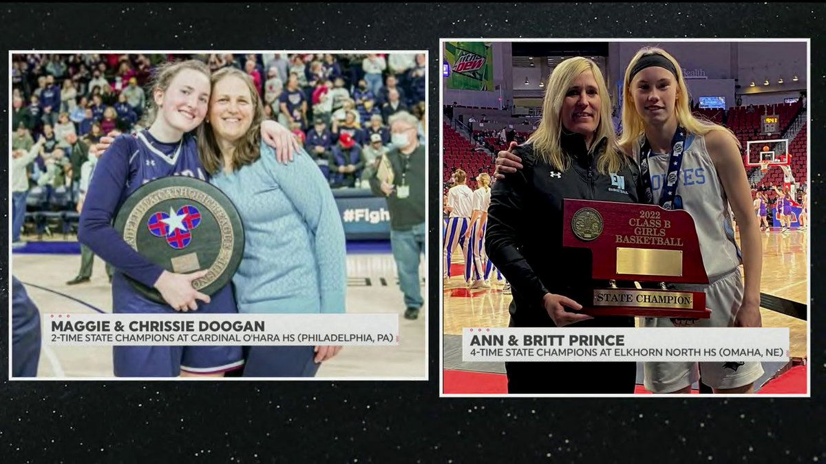 When ball runs in the family ❤️ Maggie Doogan and Britt Prince went from being coached by their moms in high school to playing in the NCAA tournament 👏