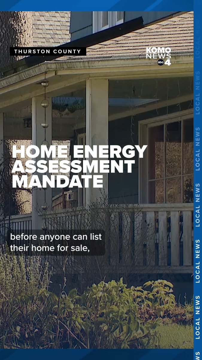 Thurston County on Tuesday signed off on an ordinance requiring people to obtain a Home Energy Score (HES) before listing a property for sale. The policy aims to encourage people in unincorporated parts of the county to make energy efficiency and energy costs transparent to residents and the real estate market, according to the county website. The measure will not take effect until one year after the vote. The Thurston County Commission approved a requirement that homeowners obtain a professional evaluation of their insulation, heating and cooling systems, water heating systems, and other features before putting a property on the market. Full story here: #komo #komo4 #komonews #komo4news #seattle #washington #energy #homeownership #homeenergyscore #thurstoncounty