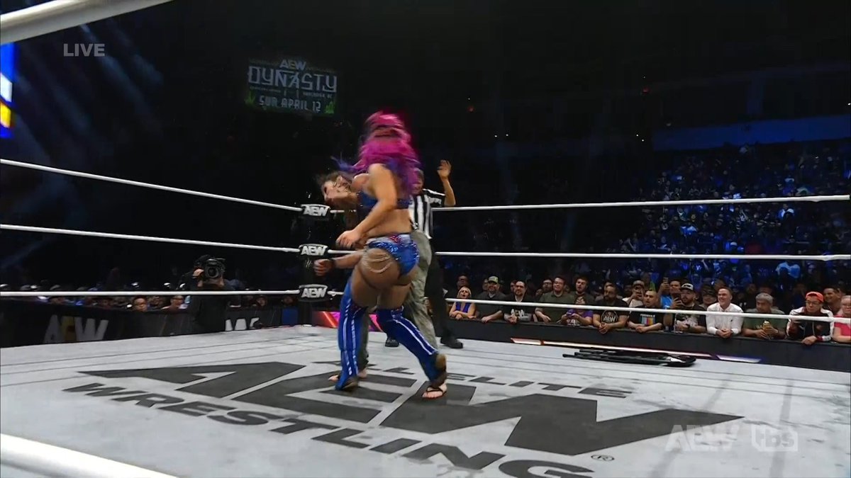 Mina Shirakawa hits Marina Shafir with a bottle as Shafir's body wobbles, and Shirakawa gets the win for "Timeless" Toni Storm as #AEWDynamite is LIVE on TBS and HBO Max