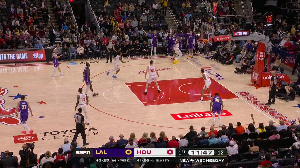 LeBron three over KD for the first bucket of the game‼️ Lakers-Rockets NOW on ESPN and the ESPN App 🔥