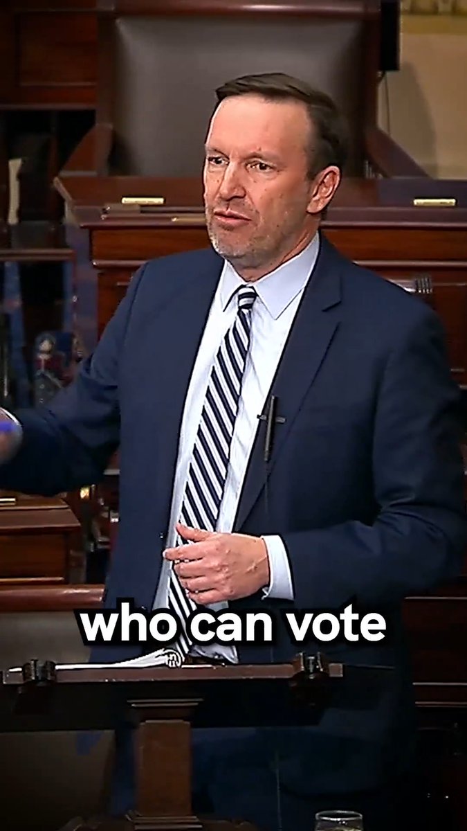 Donald Trump is one of the most unpopular presidents at this point in his presidency in history That’s why we’re here debating the SAVE Act Not because voter fraud is a systemic problem But because he needs to manipulate who can and cannot vote —Sen. Chris Murphy 🟧