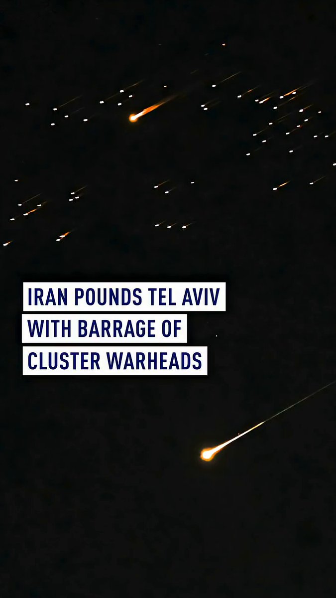 Iran pounds Tel Aviv with barrage of cluster warheads