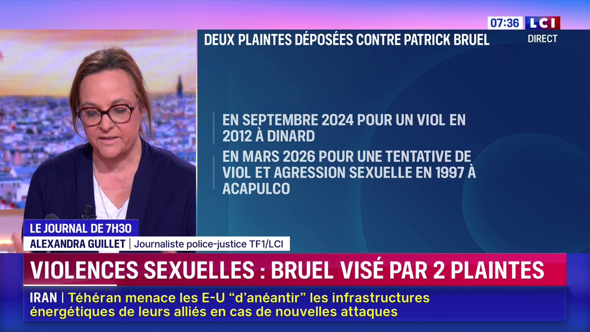 🔴 Patrick Bruel fait l'objet d'une enquête pour viol et est visé, depuis la semaine dernière, par une autre plainte, pour tentative de viol et agression sexuelle. ▶️ Le point avec alexandra guillet 📺 Le journal de Laurène Barrière-Tallerie dans la matinale LCI
