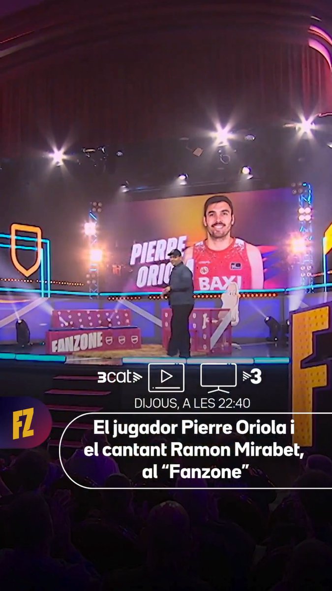 Gerard Romero rep el pívot del Baxi Manresa, Pierre Oriola, i el cantant Ramon Mirabet, a "Fanzone" ▪️ Dijous, a les 22.45, a TV3 i a la plataforma 3Cat ▶️ 📲 #Fanzone3Cat