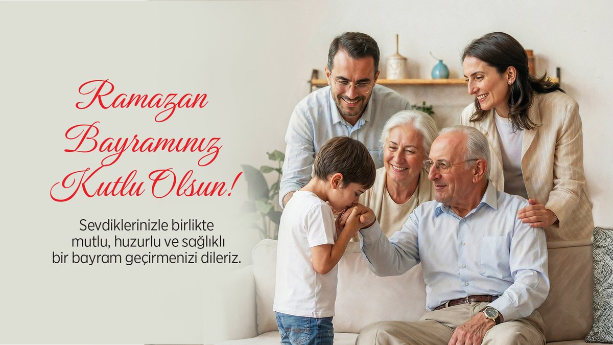 Ramazan Bayramınız Kutlu Olsun! Sevdiklerinizle birlikte mutlu, huzurlu ve sağlıklı bir bayram geçirmenizi dileriz. #RamazanBayramı #İyiBayramlar