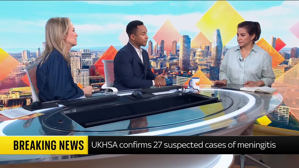 BREAKING: The number of meningitis cases linked to the outbreak in Kent has risen to 27, according to new figures from the UK Health Security Agency. Sky's Sadiya has the latest ⬇️ Read more 🔗 📺 Sky 501, Virgin 602, Freeview 233 and YouTube