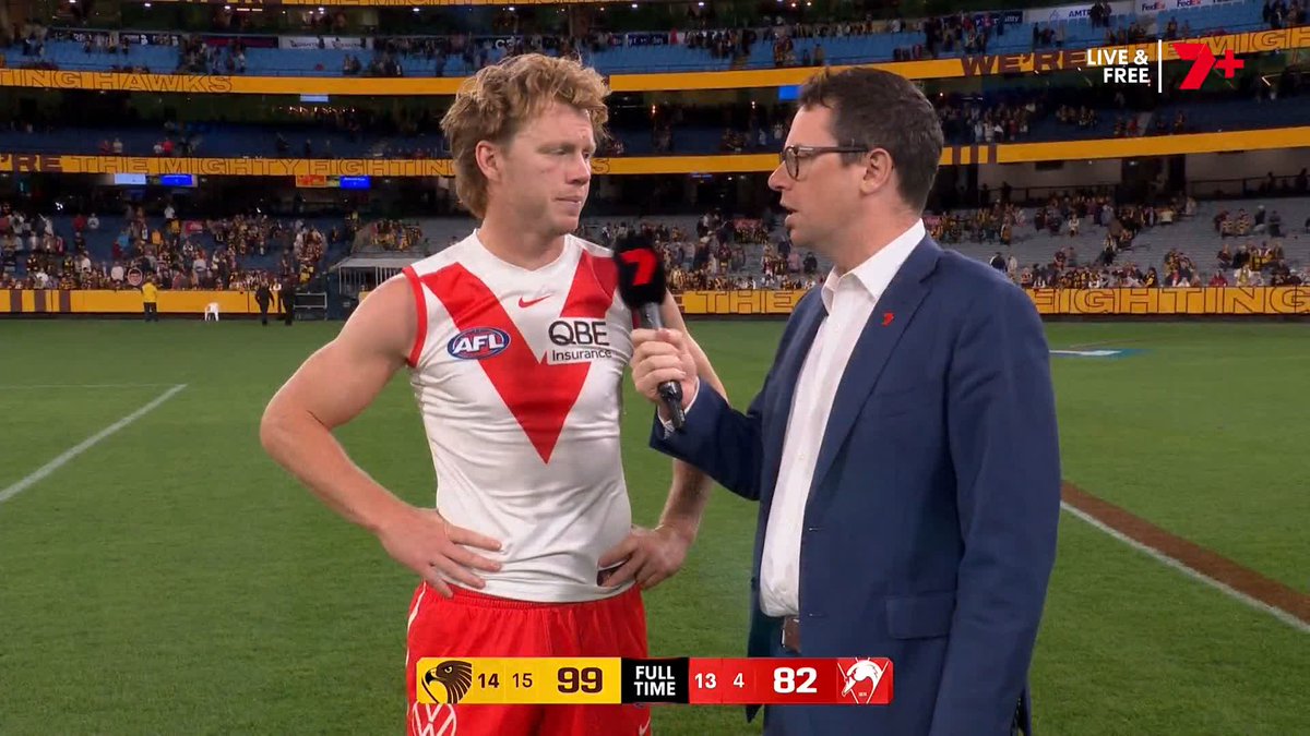 Callum Mills won't hear a word of Sydney's five-day break playing any part in the loss tonight #AFLHawksSwans