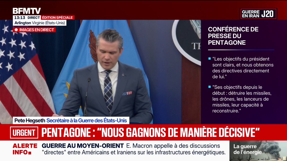 Guerre au Moyen-Orient: "Nous apporterons la paix par la force", déclare le secrétaire à la Défense des États-Unis
