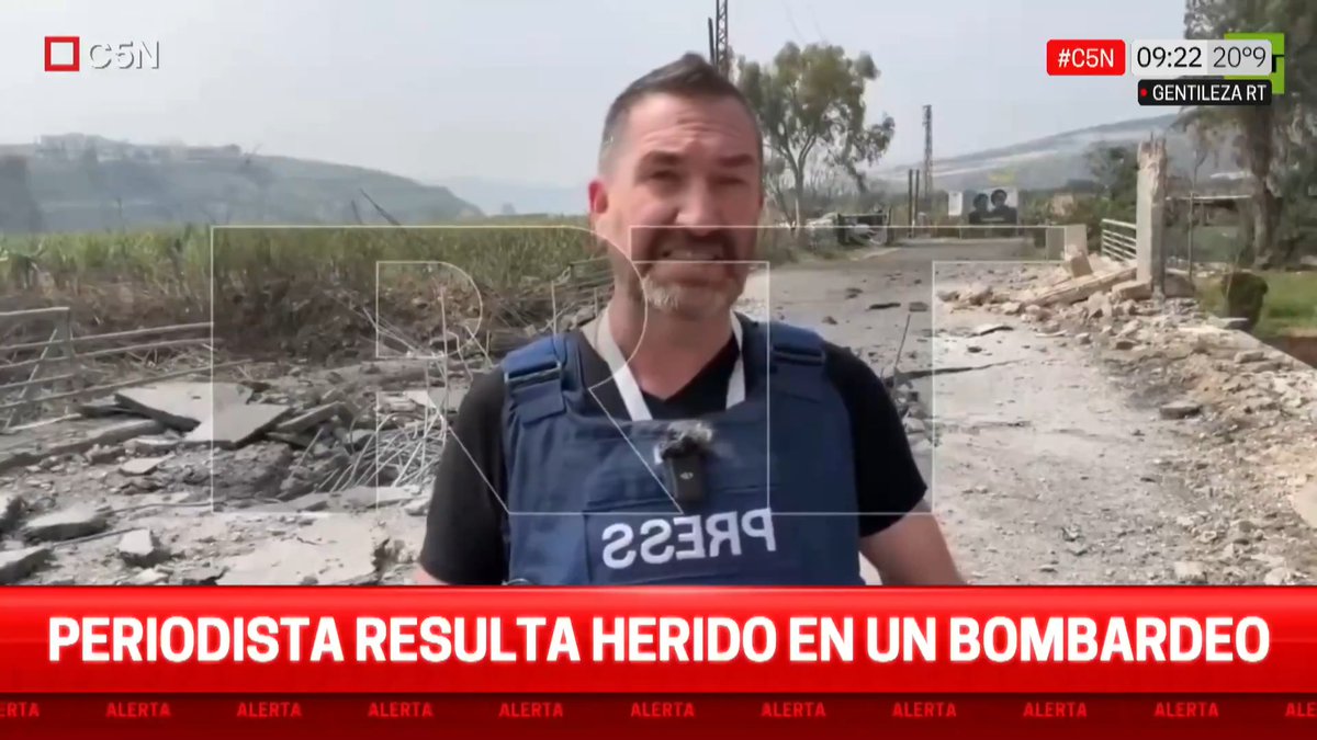 Máxima tensión en Medio Oriente: un periodista resultó herido en un bombardeo 📲 #C5N en vivo: