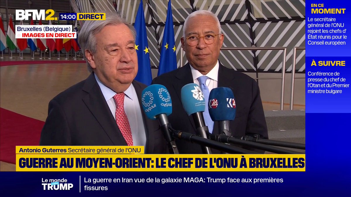 "Il est grand temps de mettre fin à cette guerre qui risque de devenir complètement incontrôlable" Le message du chef de l'ONU aux États-Unis et à Israël #BFM2