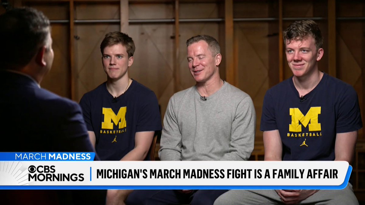 No. 1 seeded Michigan has one goal for #MarchMadness: Cut down the nets, head coach Dusty May says. Coach May, who made his debut with the Wolverines last year, told Omar Villafranca about the team’s work ethic and the support of his family, including his two sons who are directly involved with the team.