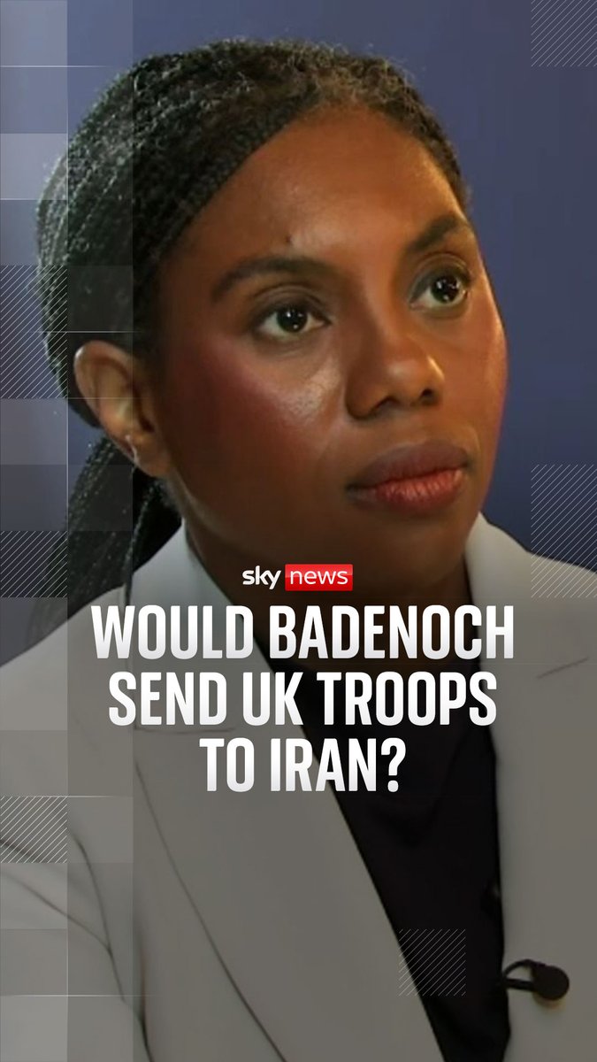 Sky's @RobPowellNews asks Conservative leader Kemi Badenoch what her position is on the war in Iran and whether she thinks the RAF should be actively bombing in the region. Read more ➡️
