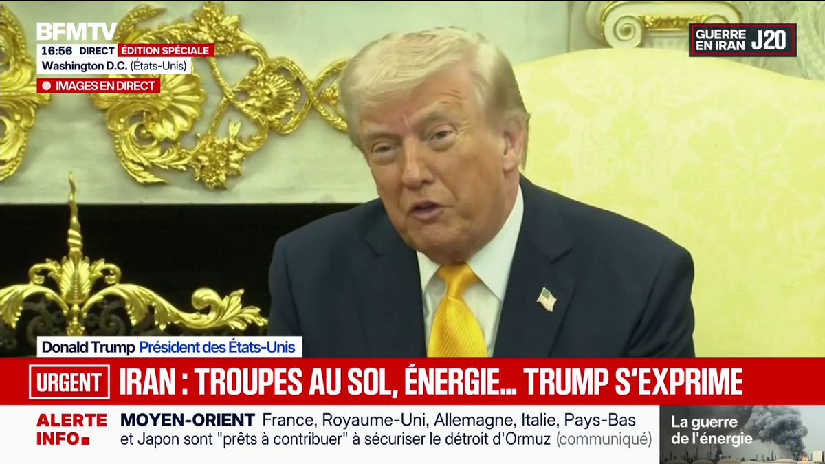 Guerre au Moyen-Orient: "Non je ne vais pas déployer de troupes", affirme Donald Trump, président des États-Unis
