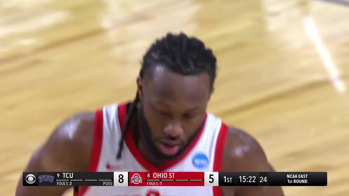 "Thornton told me at practice he got goosebumps walking out onto the court. He's grabbing anything and everything with his name on it." @TracyWolfson says playing in the tournament for the first time in his 4 years at Ohio State is extra special for Bruce Thornton.