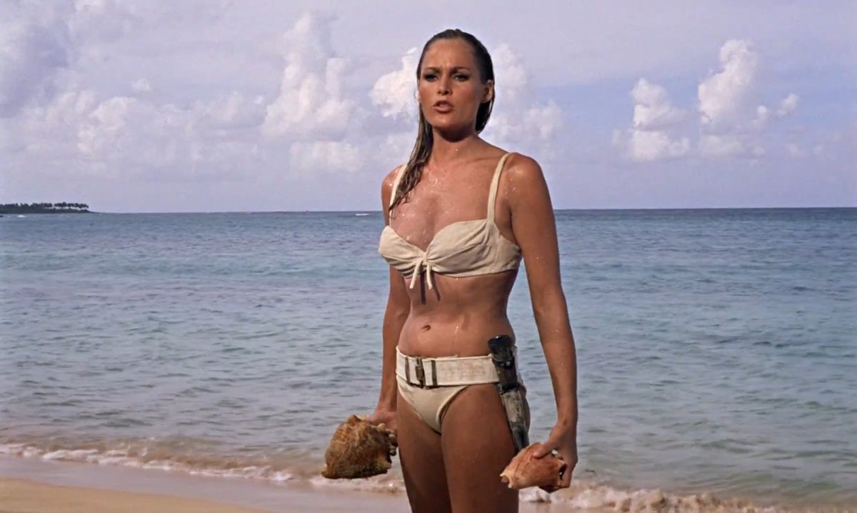 "It's a mystery. All I did was wear this bikini in 'Dr. No' (1962) - not even a small one - and whoosh! Overnight, I made it." --- Ursula Andress Happy 90th birthday, Ursula Andress!