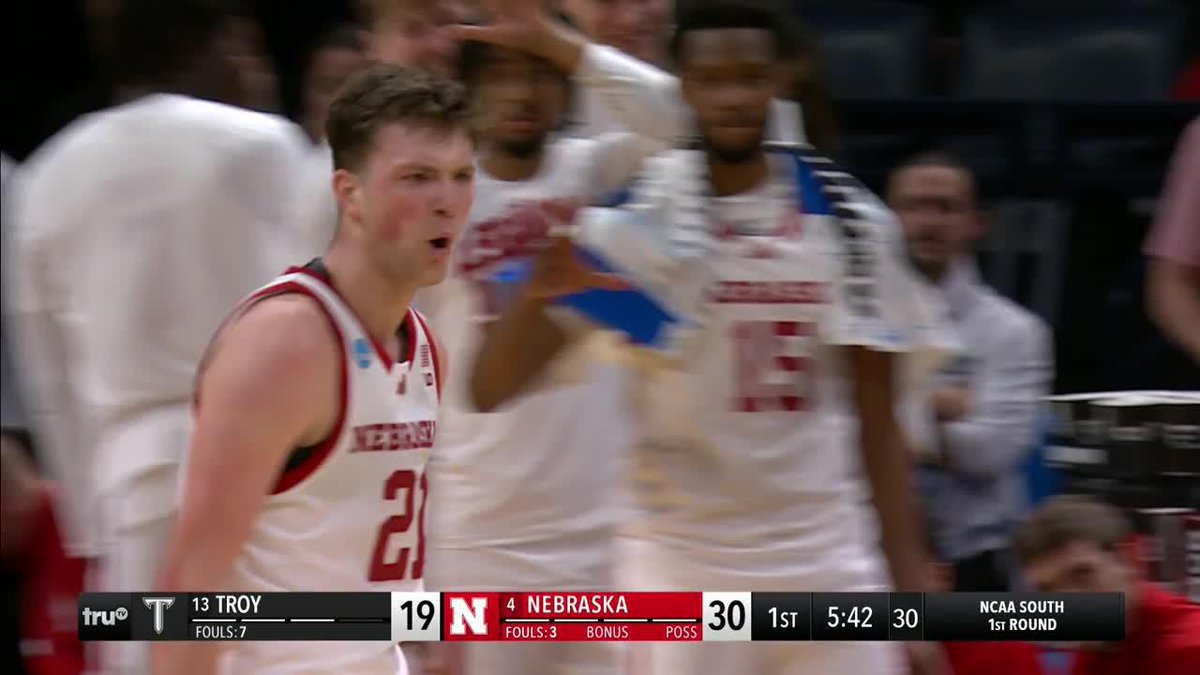 Pryce Sandfort AGAIN ‼️ #MarchMadness Nebraska Men's Basketball