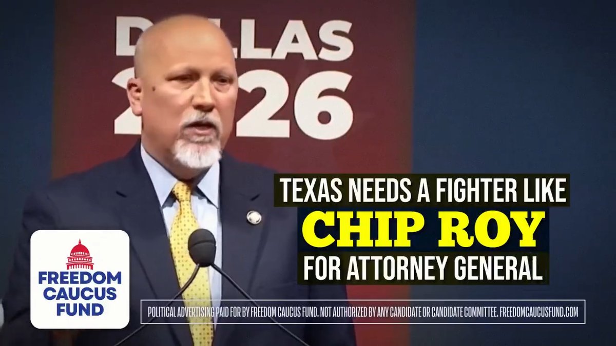The Freedom Caucus Fund strongly endorses Chip Roy for Attorney General of Texas as someone who will be aggressive in fighting all of the devious legal attempts by the left to turn Texas blue, as well as threats from China and Radical Islam.