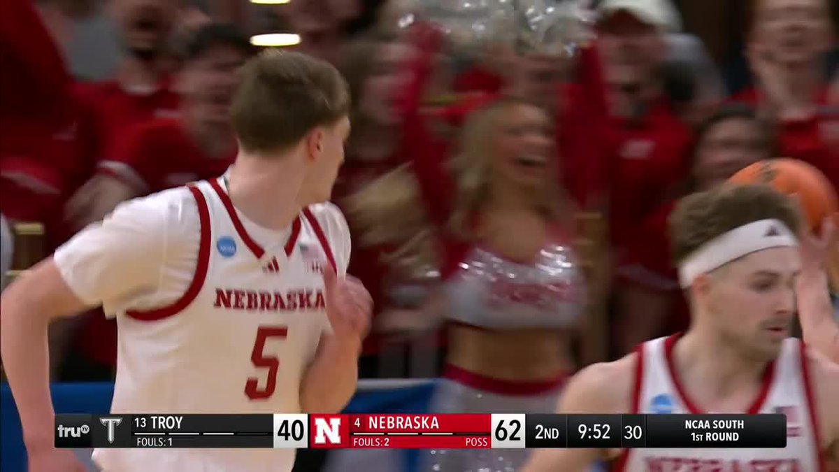 BRADEN FRAGER SHOWTIME 🔥 #MarchMadness Nebraska Men's Basketball