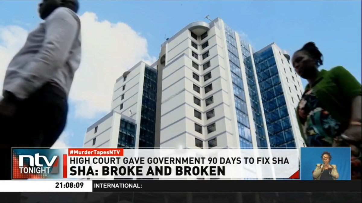 Sha: Broke And Broken MPs have disclosed that Sha is no longer sustainable. The High Court has given the government 90 days to address the challenges in the scheme. #NTVTonight @BenKitiliKE Kevin Mutai