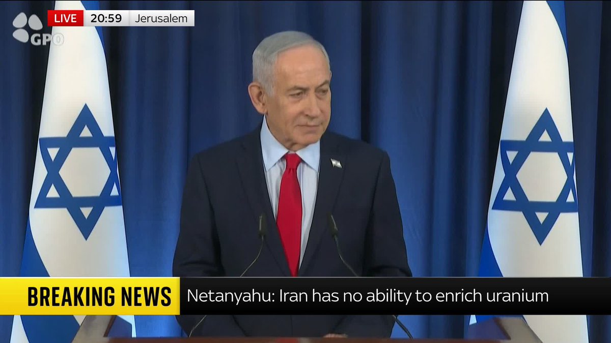 "Does anyone really think that someone can tell President Trump what to do. Come on." Israel's prime minister Benjamin Netanyahu responds to "fake news" reports that "Israel dragged the U.S. into a conflict with Iran". Live updates: 📺 Sky 501