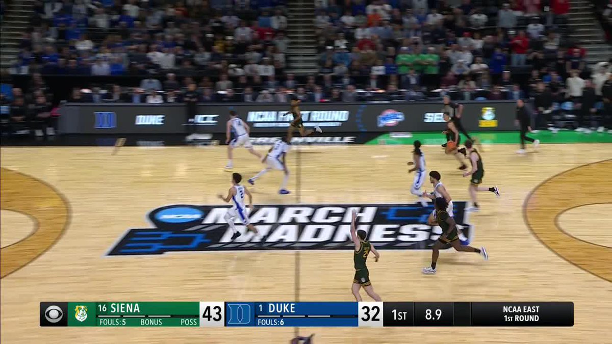 The No. 1 overall seed is down DOUBLE DIGITS at the half to Siena 😱 #MarchMadness