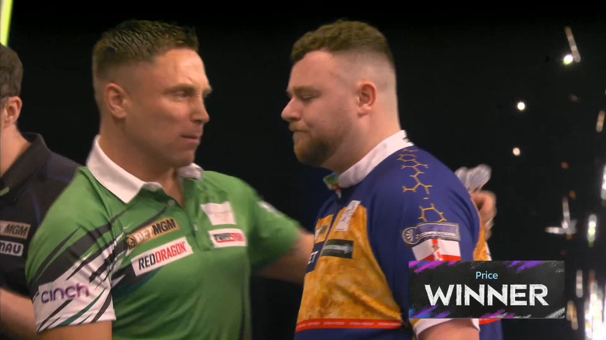 WHITEWASH WIN FOR PRICE! Gerwyn Price storms through to the semi-finals in Dublin! The Welshman demolishes Josh Rock in six straight legs to move into the Play-Off places! 📲 #PLDarts | QF3