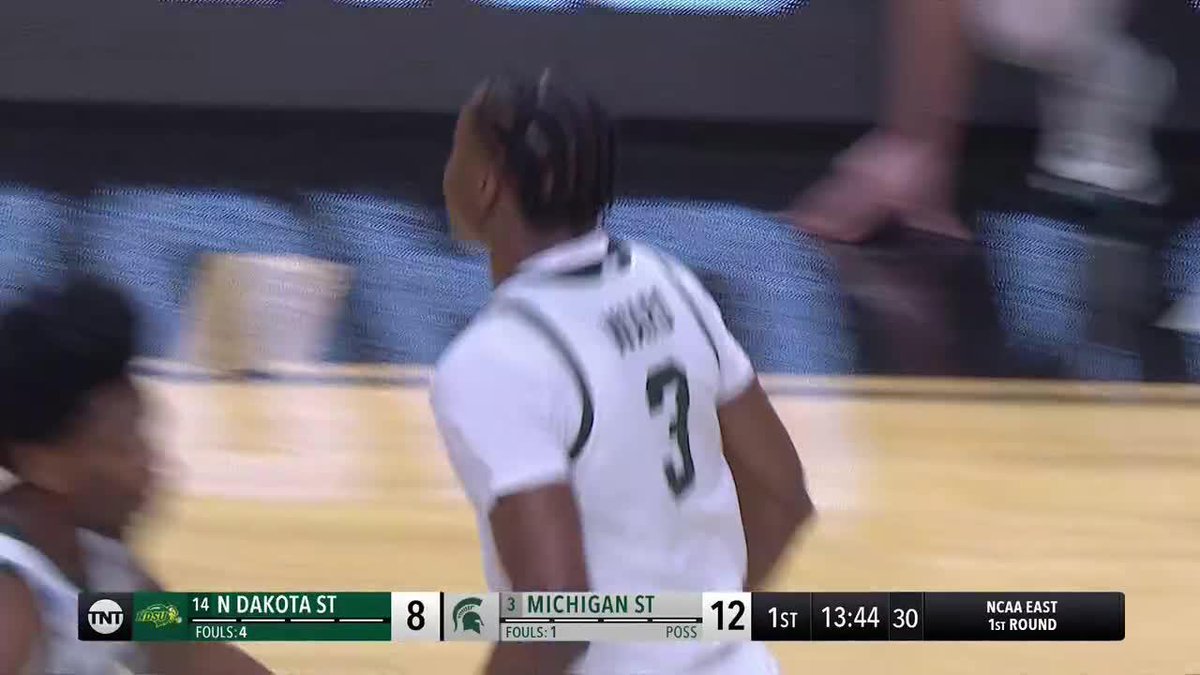 The block leads to bucket for Michigan State Men's Basketball's Cam Ward