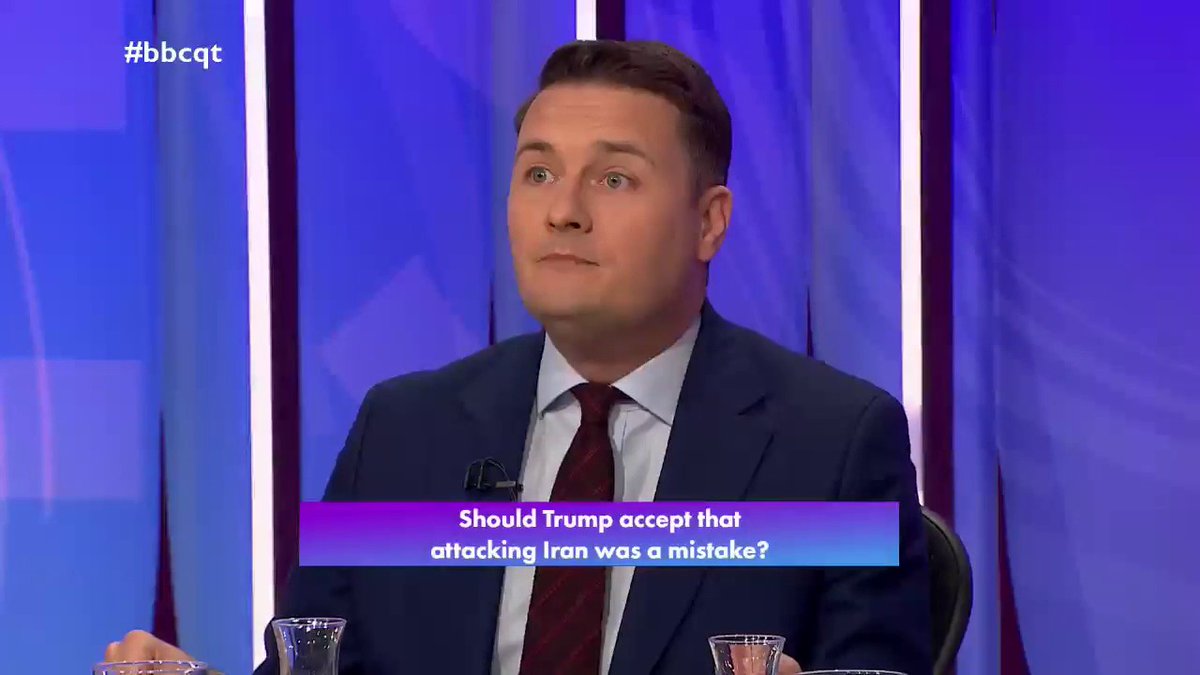 “This was a war of choice, there was a peace process under way” Labour’s Wes Streeting says while he has “no doubt” about the “threat” the Iranian regime posed, the government “evidently” thinks the US strikes on Iran are a mistake, and peace talks “needed more time” #bbcqt
