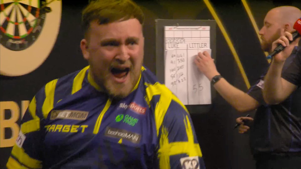 LITTLER WINS A CRACKER 🔥 What an EPIC game of darts 🙌 Michael van Gerwen spurns a third match dart, allowing Luke Littler to complete a comeback from 5-3 down and win the last-leg decider to reach the final! 📲 #PLDarts | SF1
