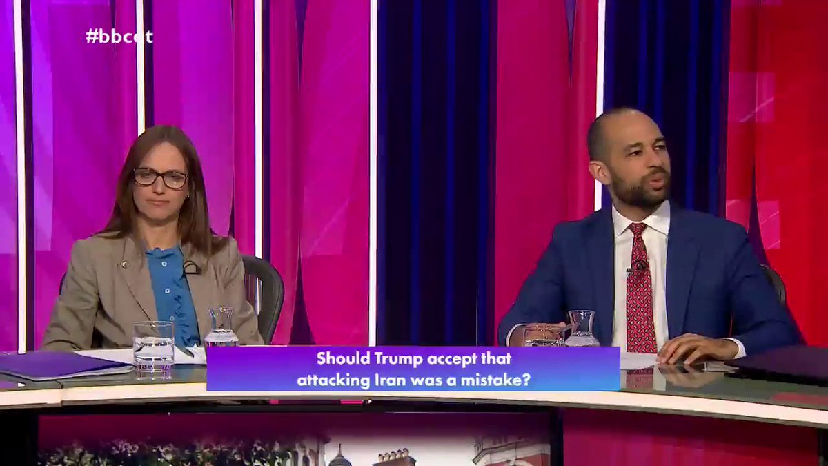 “This is an illegal war, and we should have absolutely nothing to do with any offensive activity whatsoever” Liberal Democrat Josh Babarinde says he is “glad” the UK government has “learnt the lesson” about being “dragged into forever wars” by “reckless US presidents” #bbcqt