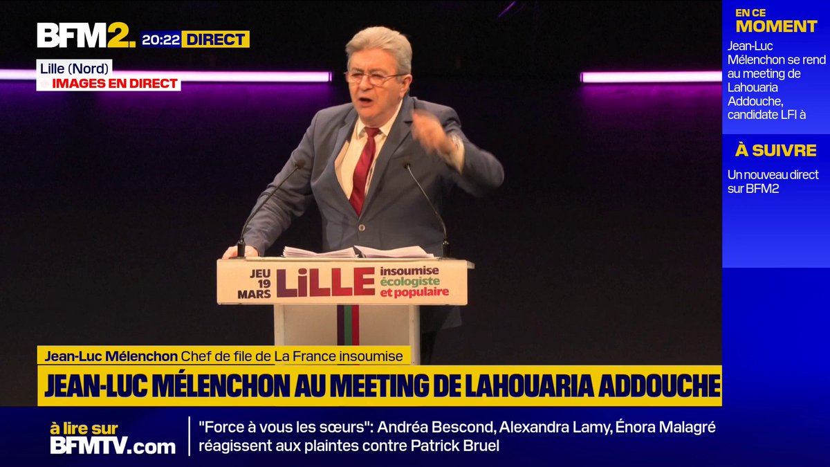 Bally Bagayoko, nouveau maire LFI de Saint-Denis: "Son élection, c'est la victoire et la page qu'on tourne avec cette idée abominable, ridicule, rabougrie de la France", assure Jean-Luc Mélenchon à Lille #BFM2