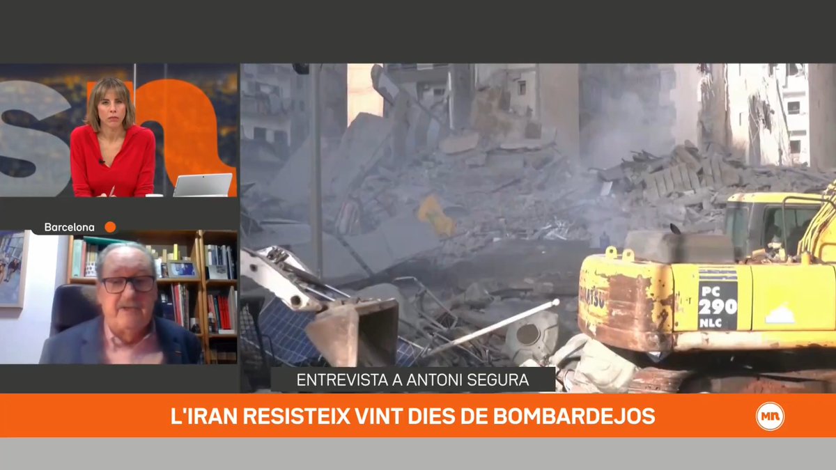 "Estem entrant en una espiral de difícil sortida a l'Orient Mitjà." L'historiador Antoni Segura alerta que la capacitat destructiva que es concentra a la regió és "inimaginable", superior a la de la guerra entre l'Iran i l'Iraq dels anys 80 #MésNit3Cat