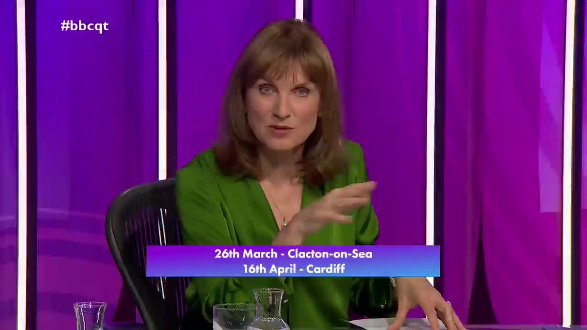 Thank you for joining us tonight We’re also on BBC One at 10:40pm Next week, we’ll be back with an episode from Clacton-on-Sea and the following week Cardiff You can apply to be in either #bbcqt audience here: