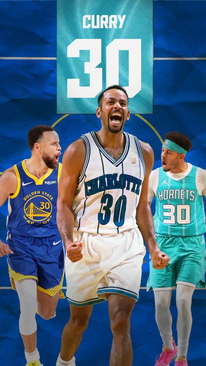 Today, No. 30 is everywhere, but the legacy started in Charlotte. Shout out to "The Originator" Dell Curry on his Hornets jersey being raised to the rafters.