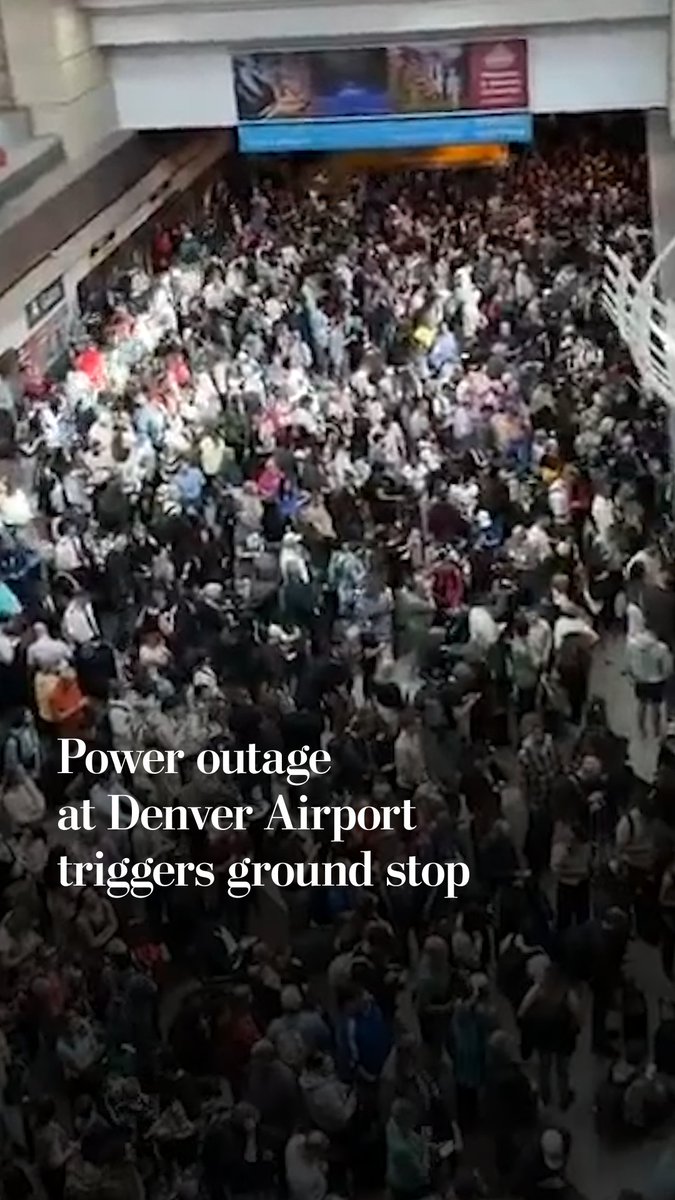 Denver International Airport travelers faced crowds and delays as a power outage led to a ground stop.