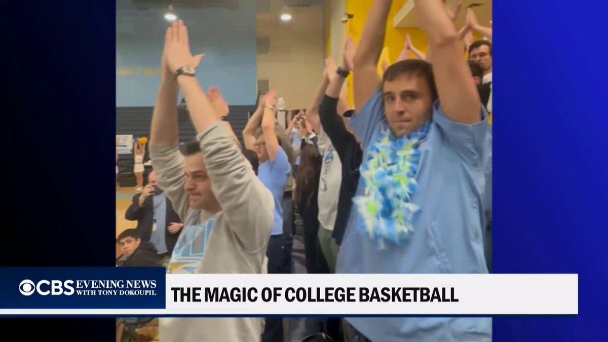 Two high school best friends looking for a local college basketball team to cheer for, not only found that in LIU, but they created a movement – despite never attending the school. @TonyDokoupil caught up with the superfans behind “Fins Up.”