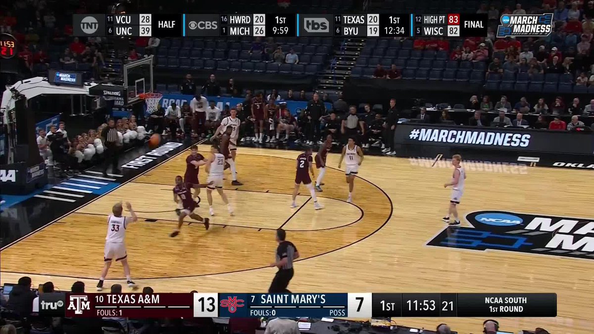 No. 33 Liam Campbell, otherwise known as Baby (Larry) Bird, knocks down the three Saint Mary's Hoops 🏹