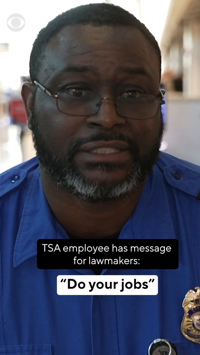 TSA worker Sharod Green calls on lawmakers to "do their jobs," amid the partial government shutdown that has left people like him without their paychecks. "Pay us for what we do, that's all we're asking," Green said. He urged passengers to "work with" him and his team at Ronald Reagan Washington National Airport (DCA) in Arlington, VA, as they continue to experience delays.