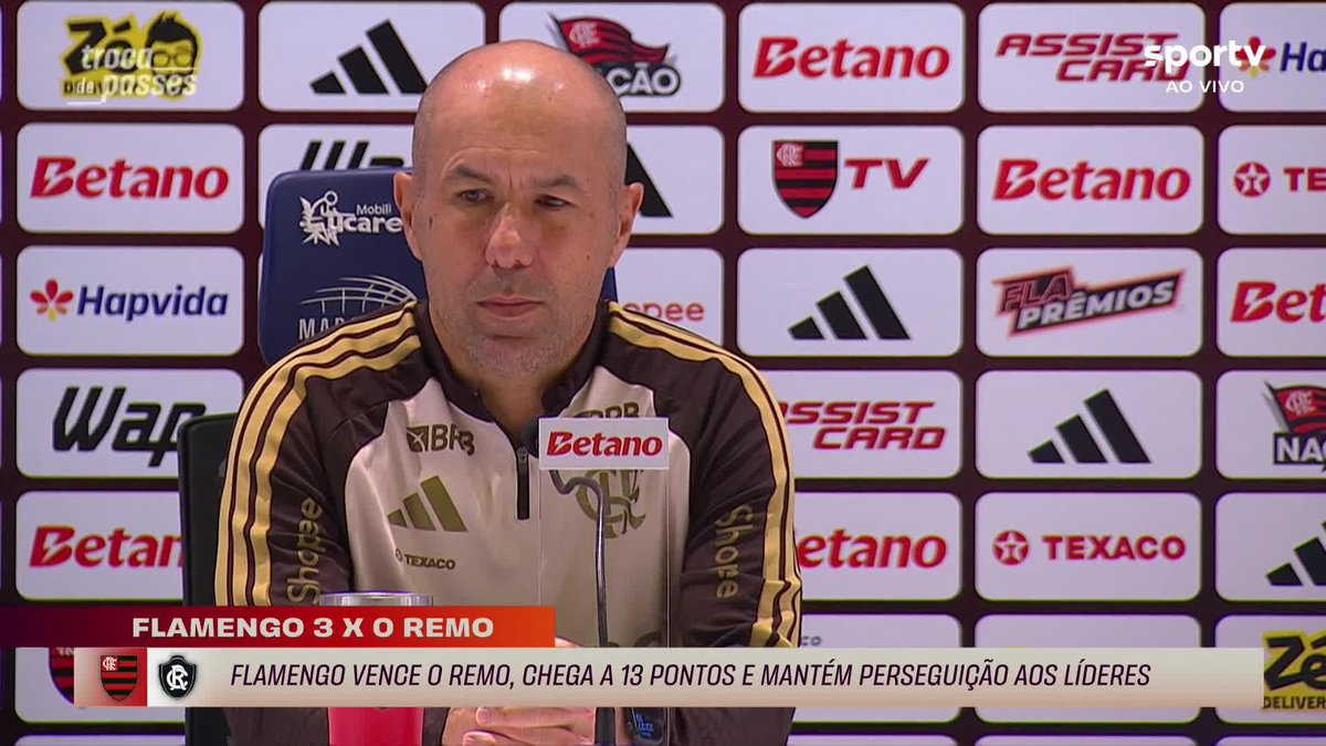 Jardim, sobre Flamengo 3 x 0 Remo: "Em 15 minutos resolvemos o jogo. Fizemos 15 minutos daquilo que gostamos de fazer". 📸 ge