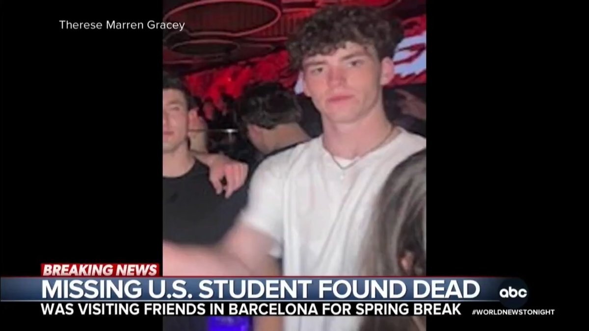 Two days after Univ. of Alabama student James Gracey went missing in Barcelona, police recovered his body in the water, near where he was last seen. His family said police first found his phone nearby and later his wallet in the sea. Maggie Rulli reports.