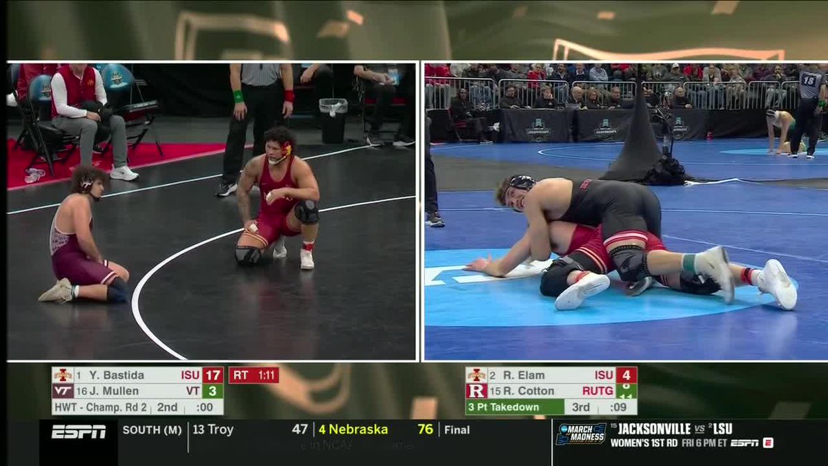 No. 15 Remy Cotton upests No. 2 Rocky Elam ‼️ 📺: ESPN