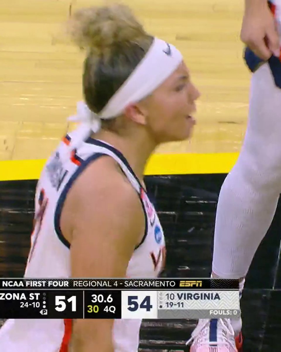 KYMORA JOHNSON SEALS IT FOR VIRGINIA‼️ Her double-double leads the Hoos to the win in the First Four 🔥