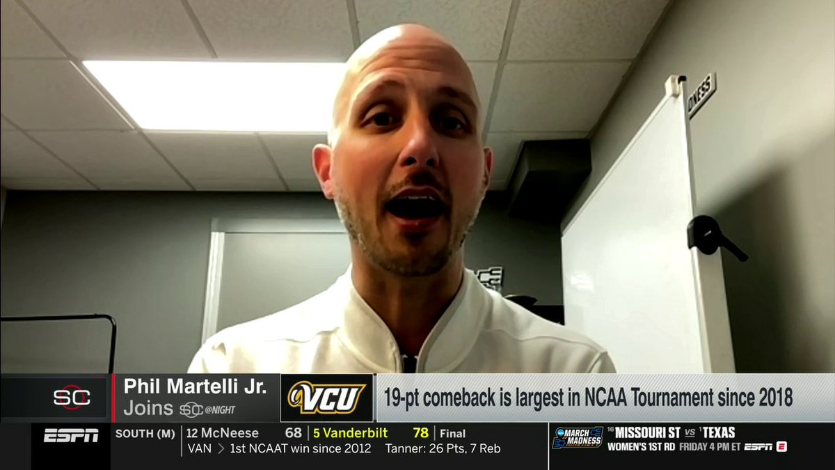 11-seed VCU shocks 6-seed UNC 😱 VCU head coach Phil Martelli Jr. joins SportsCenter after his Rams pulled off a thriller in the first round of the NCAA tournament 🤩