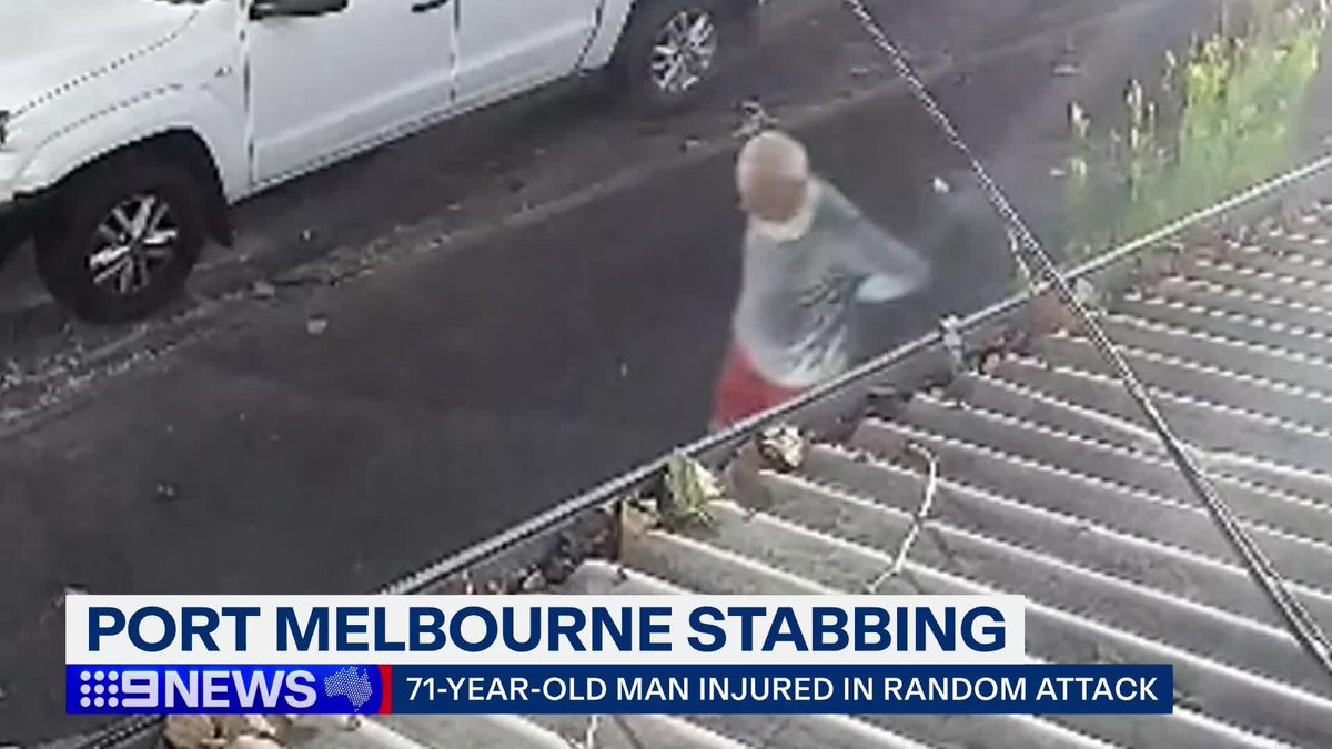 A 71-year-old man out for his morning walk has been randomly stabbed three times in the back during an unprovoked attack in Port Melbourne. Gillian Lantouris #9News
