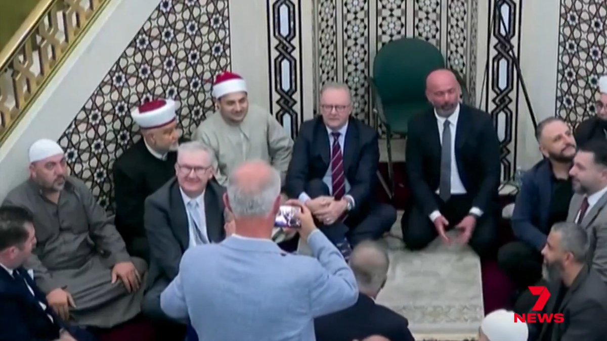 Wild scenes inside the Lakemba Mosque after a visit by the Prime Minister became chaotic and threatening. Anthony Albanese had to be hurried away after some in the crowd began hurling abuse as others tried to wrestle them away.