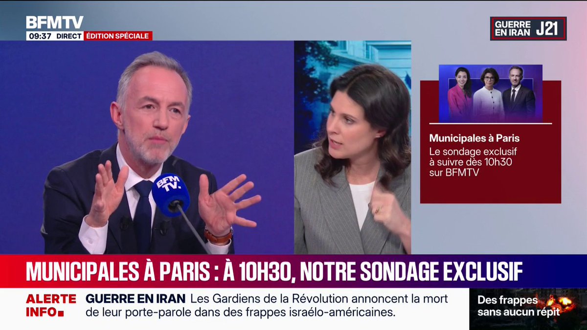 Municipales à Paris: Emmanuel Grégoire accuse Rachida Dati de l’avoir insulté de "connard" ➡️ Apolline de Malherbe révèle ce qui a vraiment été dit après le débat sur BFMTV