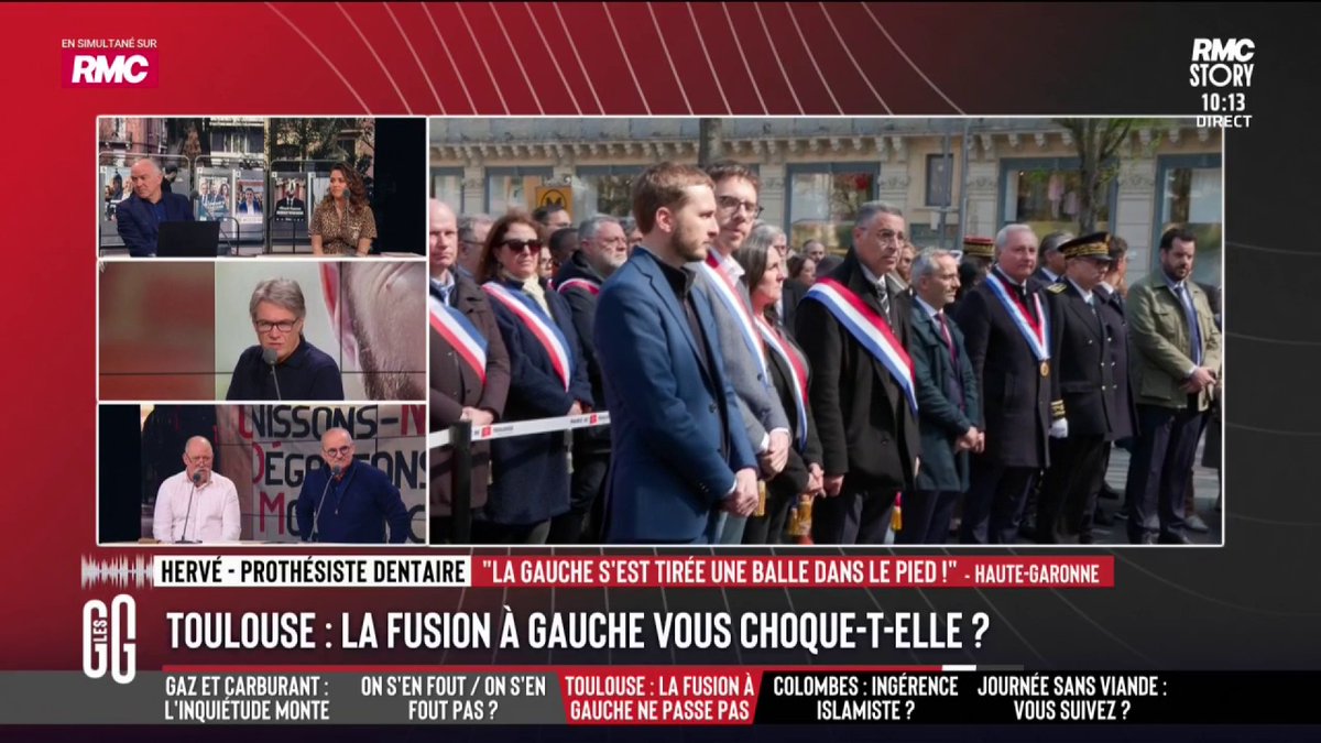 🔴 Fusion PS/LFI à Toulouse: la gauche est-elle en train de tout perdre? 🗣️ Hervé, Toulousain, est outré: "On est écœurés par cette association avec les mélenchonistes. Vous allez voir que ça ne sera pas serré du tout. On va continuer avec Moudenc." #GGRMC