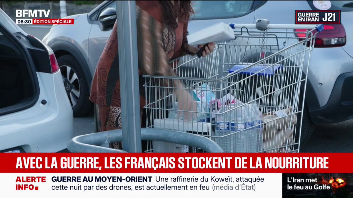 🇫🇷 Les Français stockent de la nourriture par peur de la guerre au Moyen-Orient.