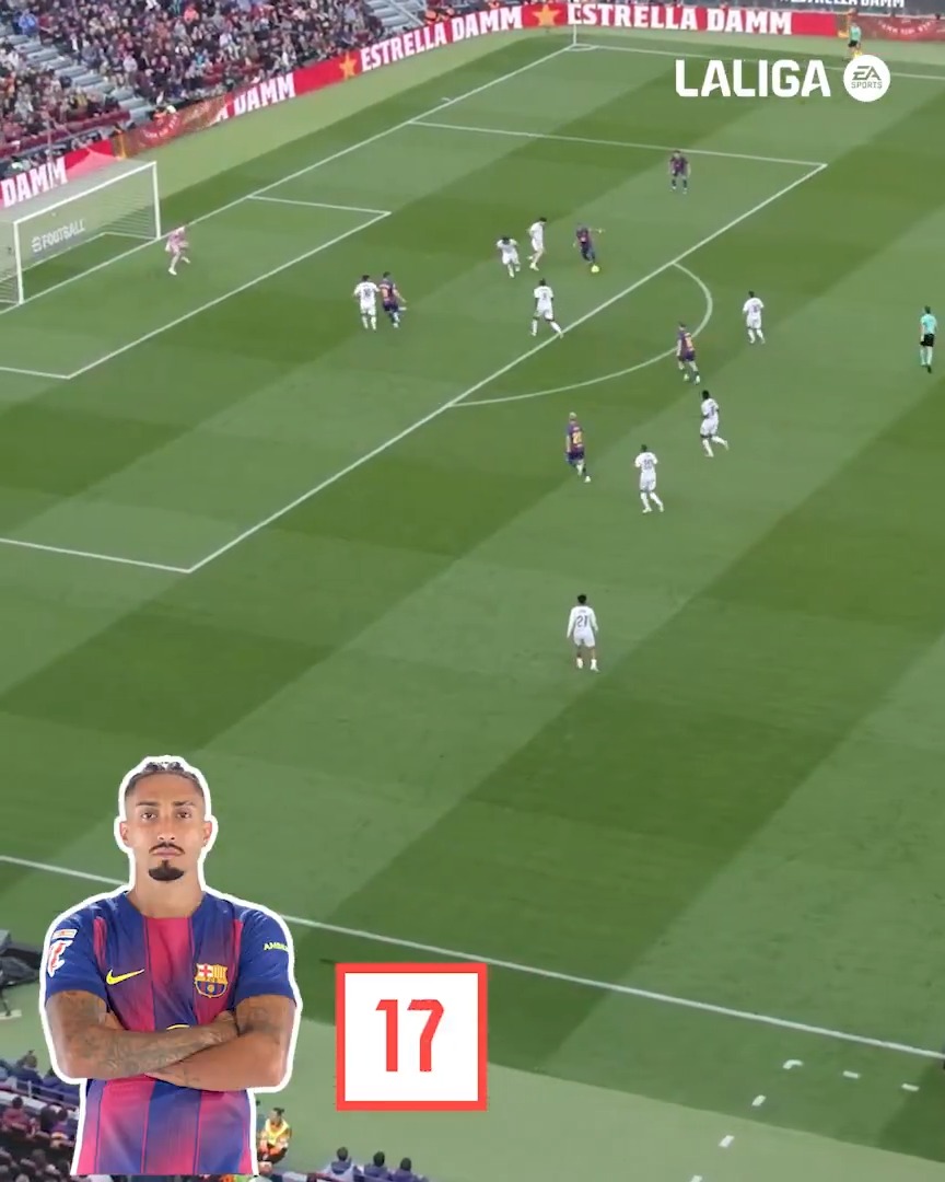 🔴🔵 Hansi Flick's Barcelona made 17 passes in the build-up for Raphinha's goal vs Sevilla! 🪄