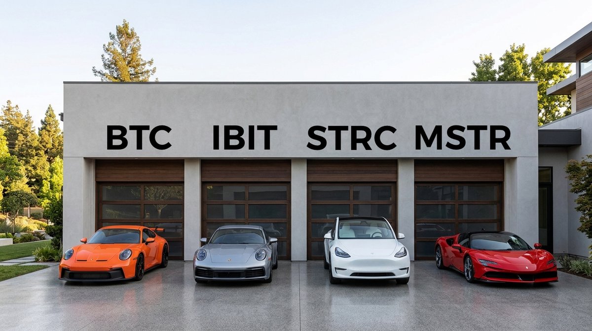 Which bitcoin-backed "vehicles" are in your retirement garage? In this video, I use a car analogy to explain the differences between holding bitcoin, $IBIT, $STRC, and $MSTR in your portfolio. Each of these vehicles has different levels of performance and stability...